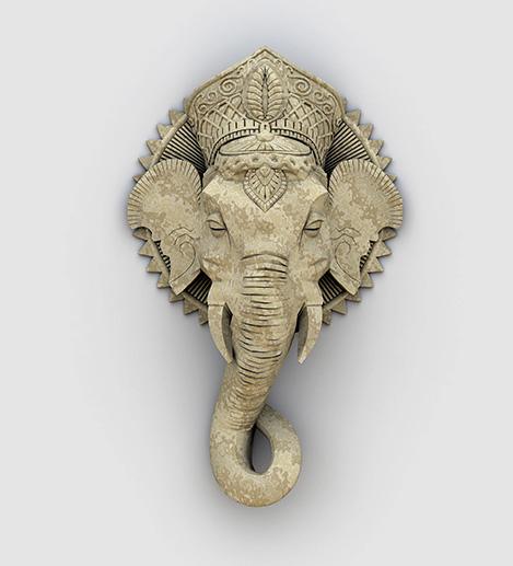 stone elephant head image